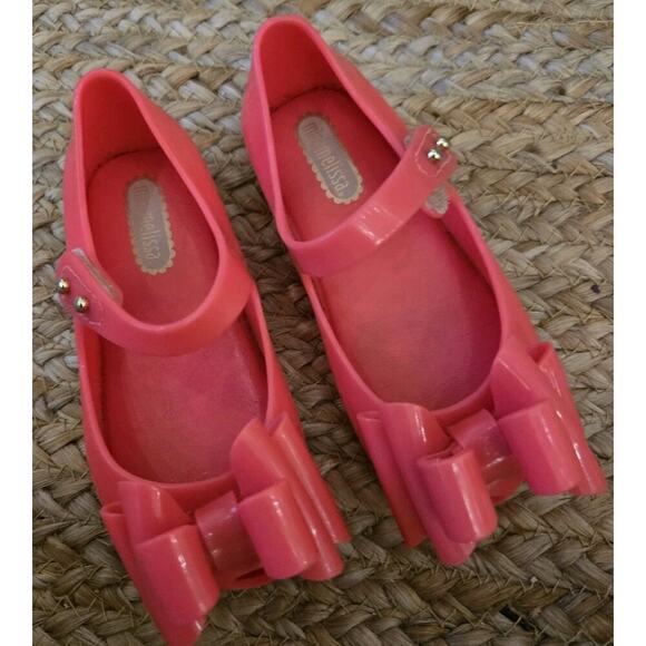 Melissa Shoes Mini Ultragirl Triple Bow Hot Pink Toddler 7c - Picture 2 of 6